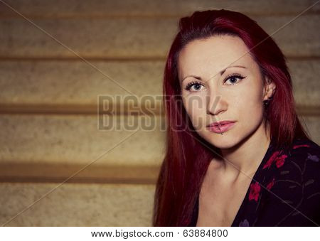 Portrait on stairs