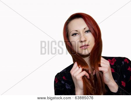 Pretty woman with red hair