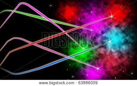 Abstract Graphic Of Colorful Light Shooting In Dark Black Space