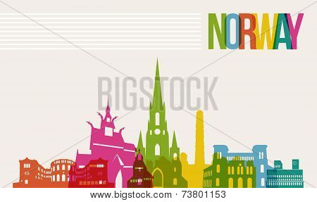 Travel Norway Destination Landmarks Skyline Background
