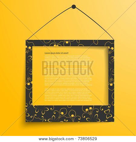 Vector white frames on the yellow wall