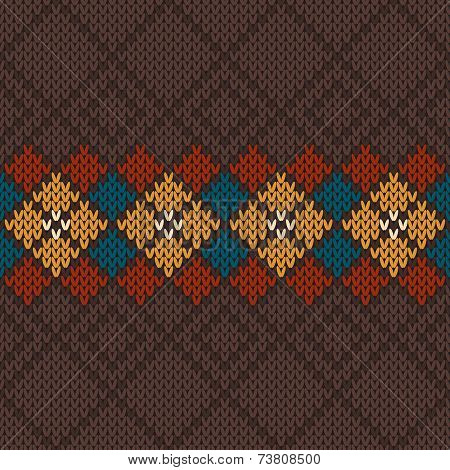 Seamless Knitted Pattern. Vector Background