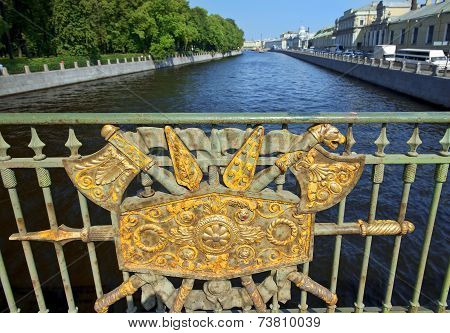 Decorative Fence Panteleymonovsky Bridge, Fontanka River, St Petersburg