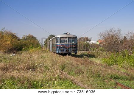 The old diesel engine passenger train