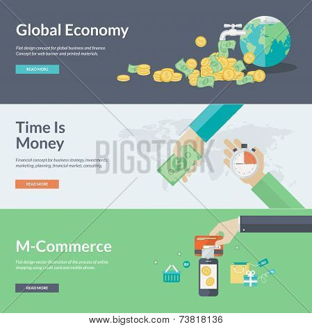 Flat design vector illustration concepts for business, finance, economy, investment, marketing, cons