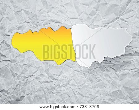 Torn Paper With Space For Text With Yellow Background
