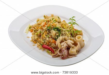 Fried Rice With Calamari