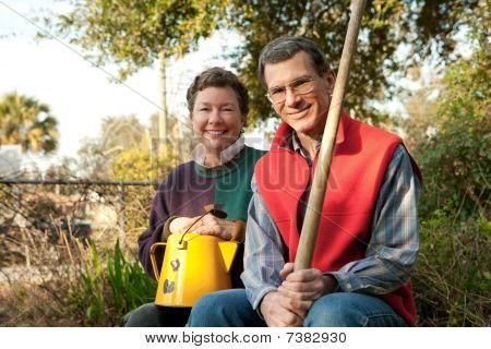 Pareja en el jardín vegetal