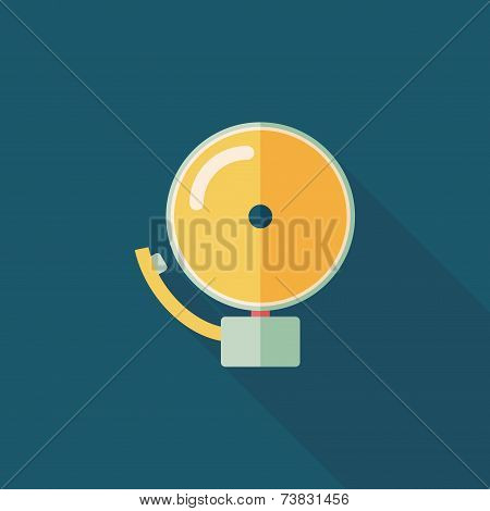 Alarm Bell Flat Icon With Long Shadow,eps10