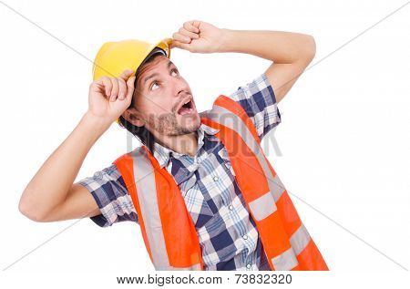 Industrial worker isolated on the white background