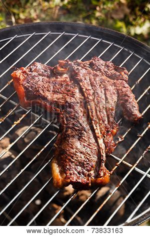 steak on grill