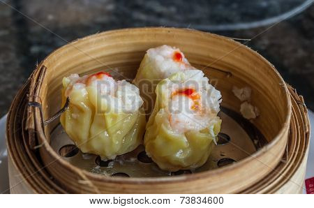 Dimsum in the steam basket .