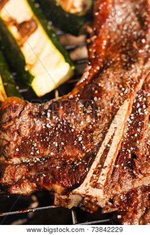 steak on grill