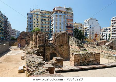 Greece, Thessaloniki. The Ruins Of The Palace Of The Roman Emperor Galerius (iii C.)