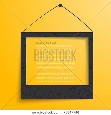 Vector white frames on the yellow wall
