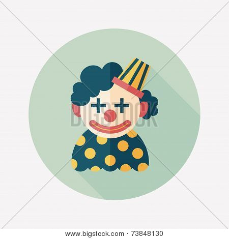 Clown Flat Icon With Long Shadow,eps10