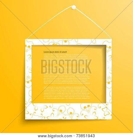 Vector white frames on the yellow wall