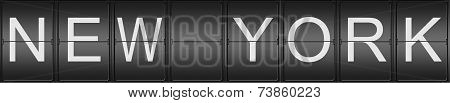 New York Written In Mecanical Letters