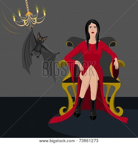 Ledy in red dress
