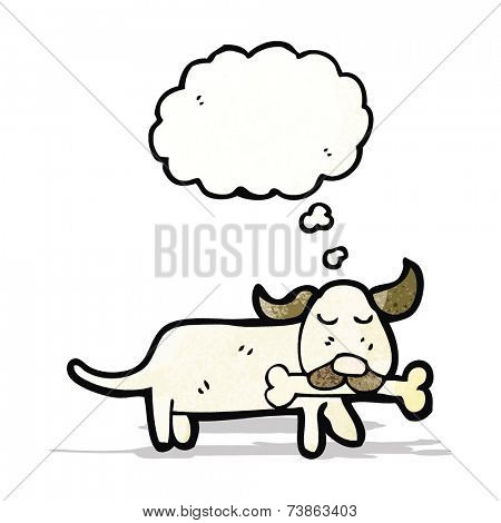 dog with bone cartoon