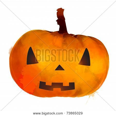 Jack o lantern pumpkin with scary face illustration