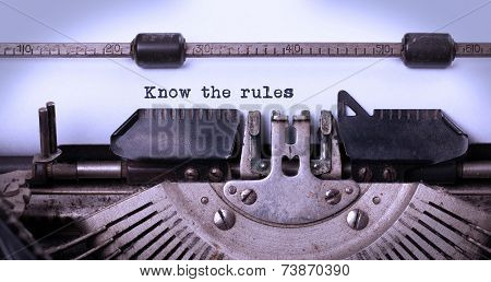 Vintage Inscription Made By Old Typewriter