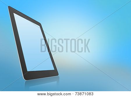 mobile tablet with reflection under the base.