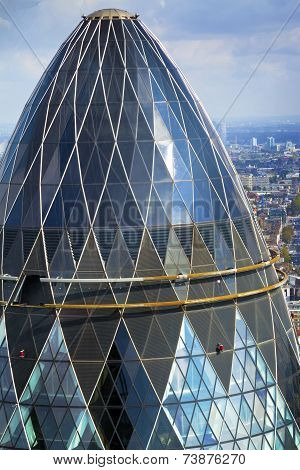 Top view of Gherkin building in London