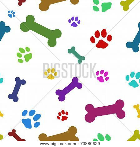 Multi Colored Paw Pattern
