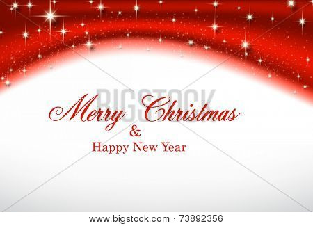 Christmas wavy background. Winter sparkles over red silk textile. Vector eps10.