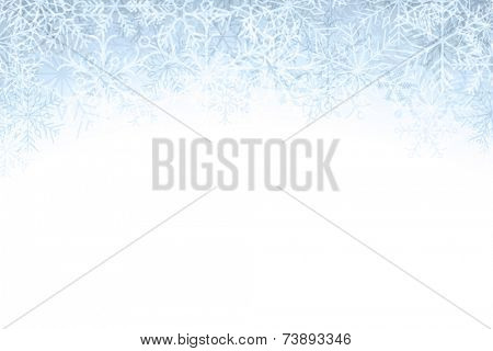 Winter pattern with crystallic snowflakes. Christmas background. Vector.