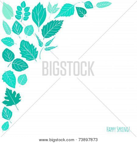 Spring background with leaves.