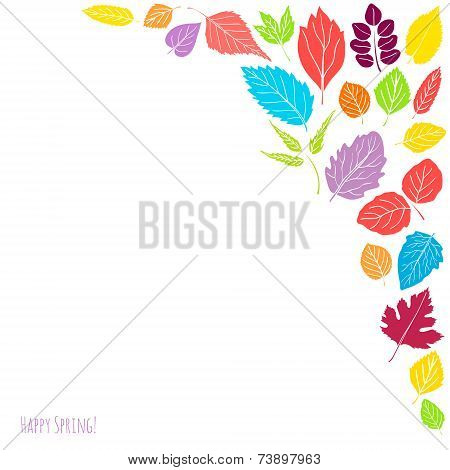 Spring background with leaves.