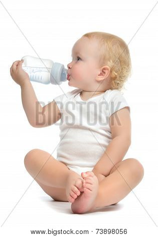 Infant Child Baby Toddler Sitting And Drinking Water