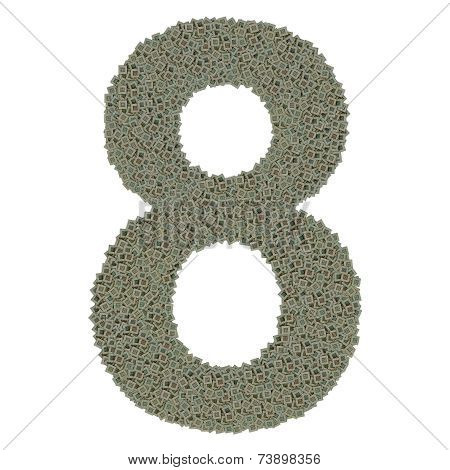 number 8 made of old and dirty microprocessors