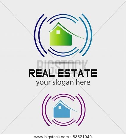Smart home logo sign icon. Smart house button