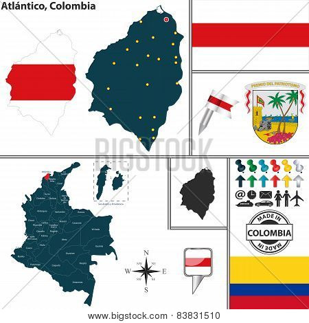 Map Of Atlantico, Colombia
