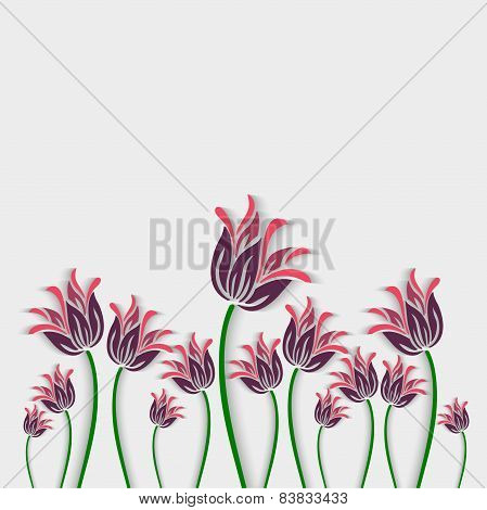 Yellow cutout paper flower vector greeting card