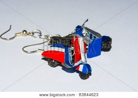 Earrings In Recycled Aluminum, By A Craftsman.