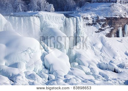 Ice Build-up Of Niagara Falls, Winter Of 2015