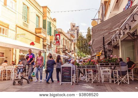 Nicosia - April 13 : Ledra Street, A Major Shopping Thoroughfare In Central Nicosia On April 13, 201