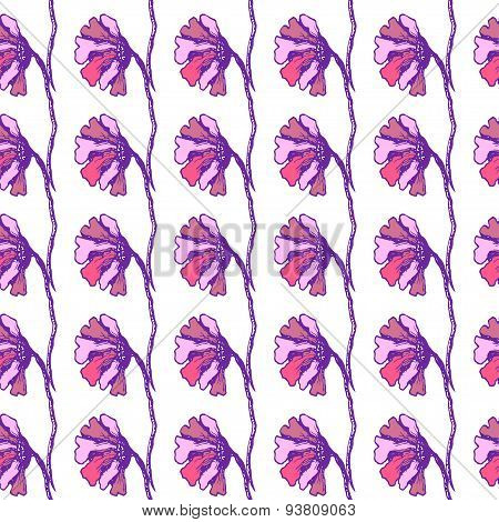 Seamless Floral Pattern with hand-drawn flowers on white vector background. Beautiful elegant graphic colored floral wallpaper stylish modern.