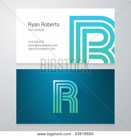 Letter R Business Card Template