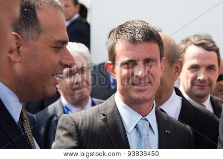 Prime Minister France Manuel Carlos Valls Galfetti at Intenational Paris Air Show  Le Bourget on June 19, 2015 in Paris, France