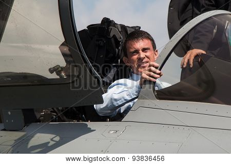 Prime Minister France Manuel Carlos Valls Galfetti at Intenational Paris Air Show  Le Bourget on June 19, 2015 in Paris, France