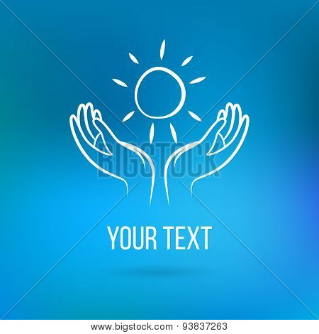 Logo with hands and sun