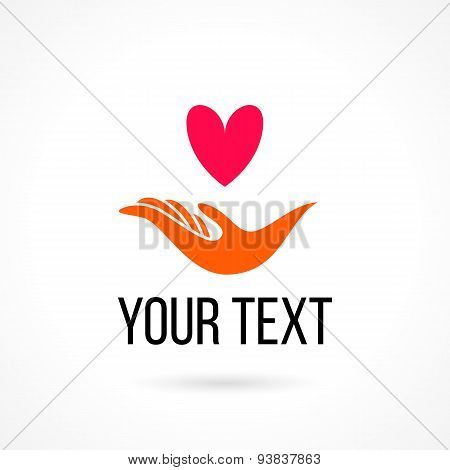 Logo with hands and heart