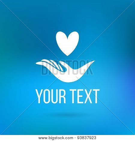 Logo with hands and heart