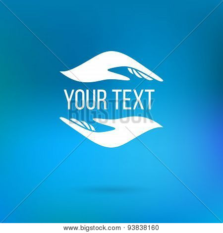 Logo with hands and text