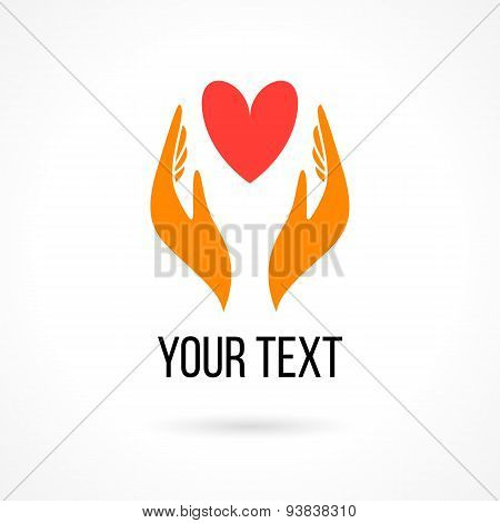 Logo with hands and hearts